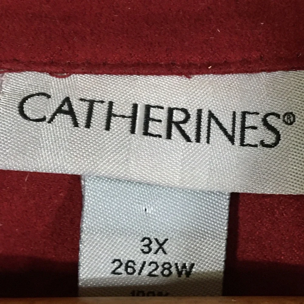 Catherines Red‎ Moleskin Button Up Shirt